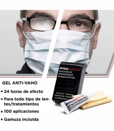 Gel limpiador de lentes ANTI VAHO Progear